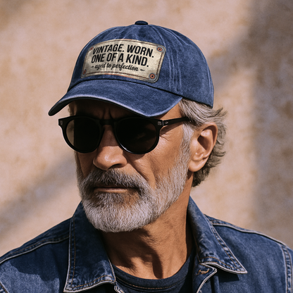 “Vintage. Worn. One Of A Kind. Aged To Perfection” Stitchplate Heritage Cap