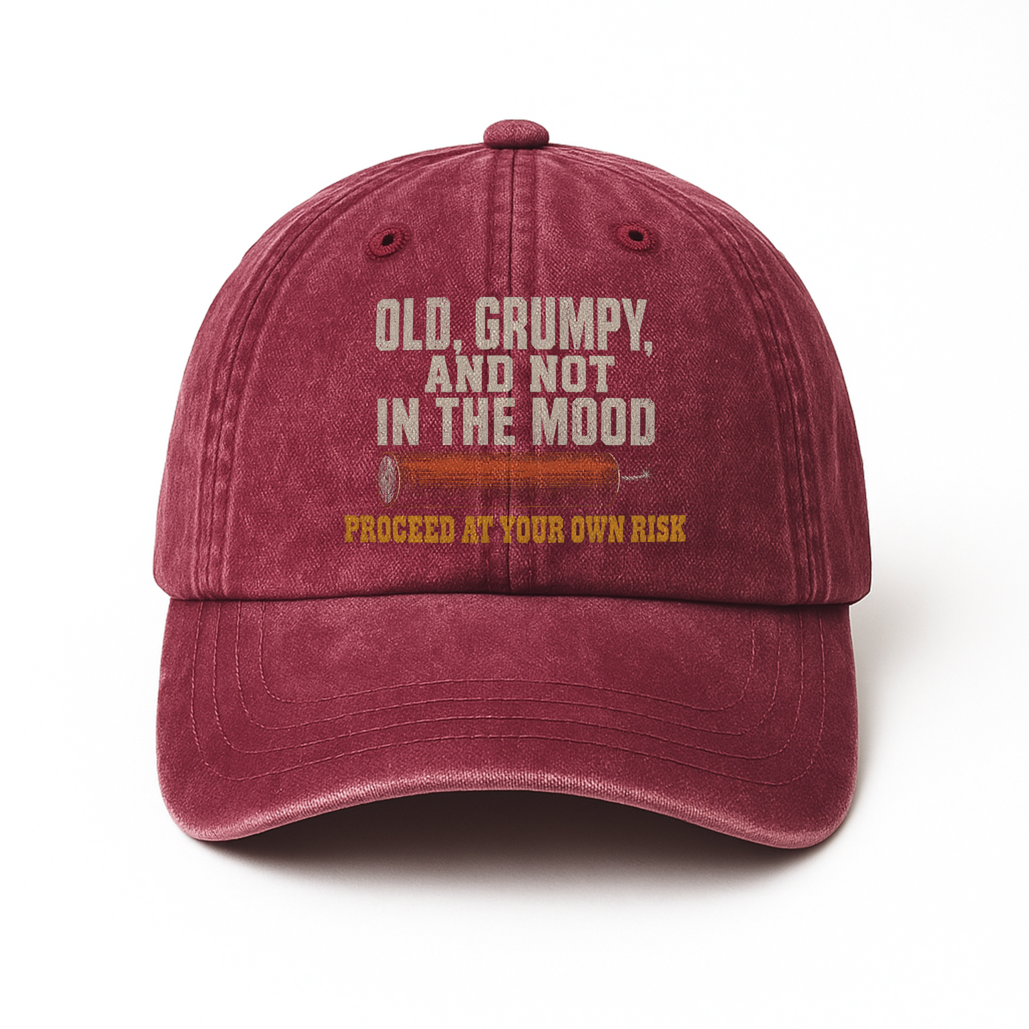 "Old, Grumpy and Not in the Mood" Vintage Washed Cap