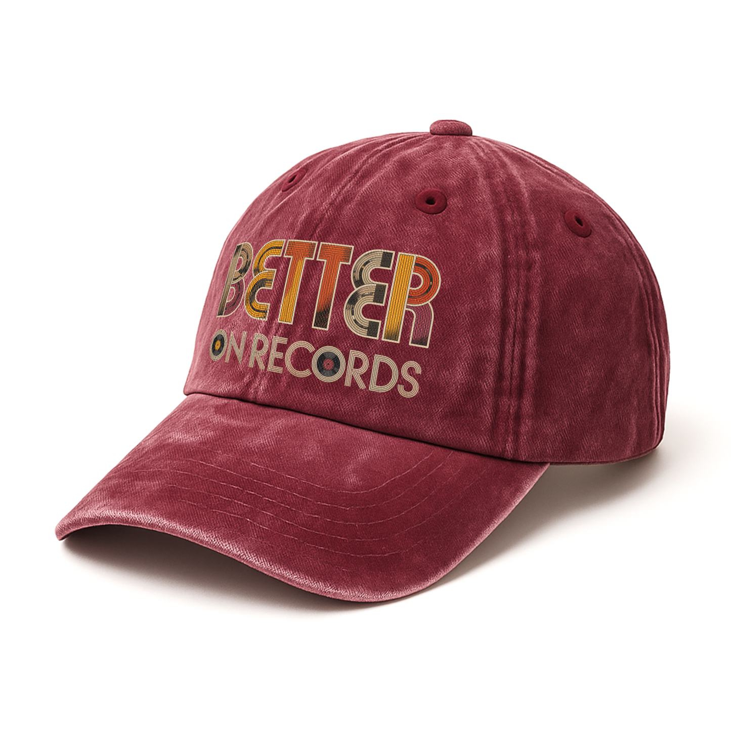 "Better On Records" Vinyl Music Washed Cap
