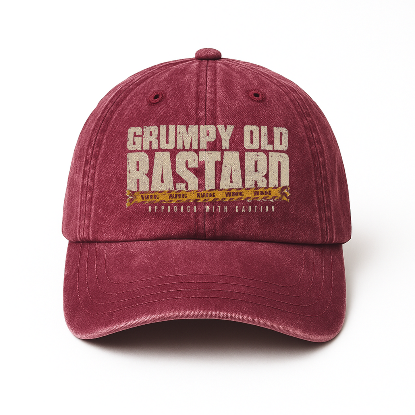 "Grumpy Old Bastard Approach with Caution" Vintage Washed Cap