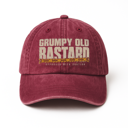 "Grumpy Old Bastard Approach with Caution" Vintage Washed Cap