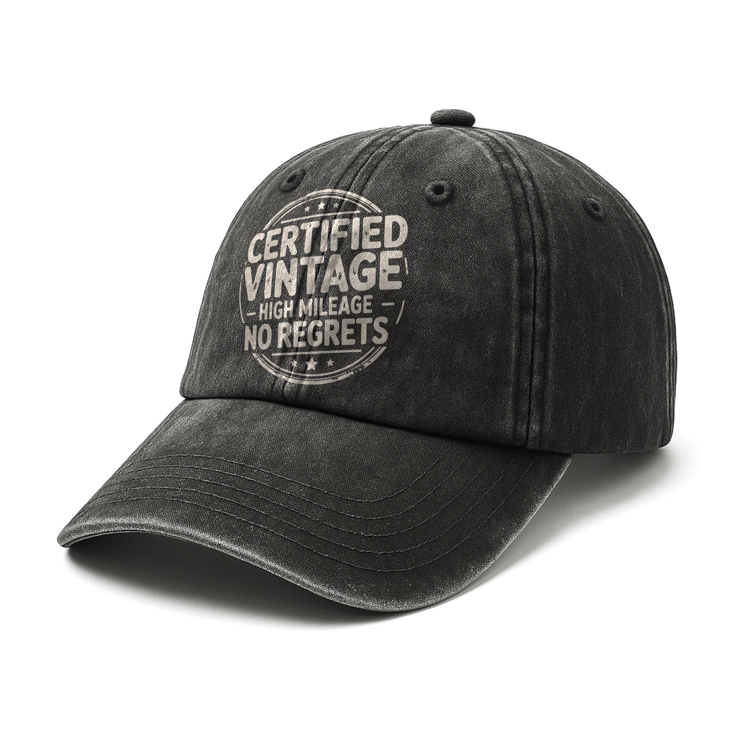 “Certified Vintage – High Mileage, No Regrets” Road Stamp Legacy Cap