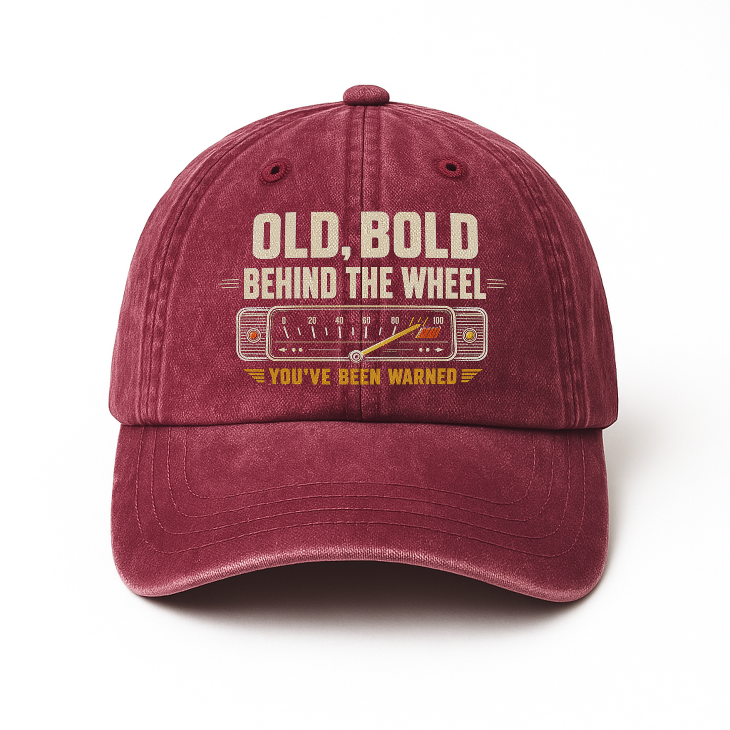 "Old, Bold, Behind The Wheel. You’ve Been Warned" Vintage Washed Cap