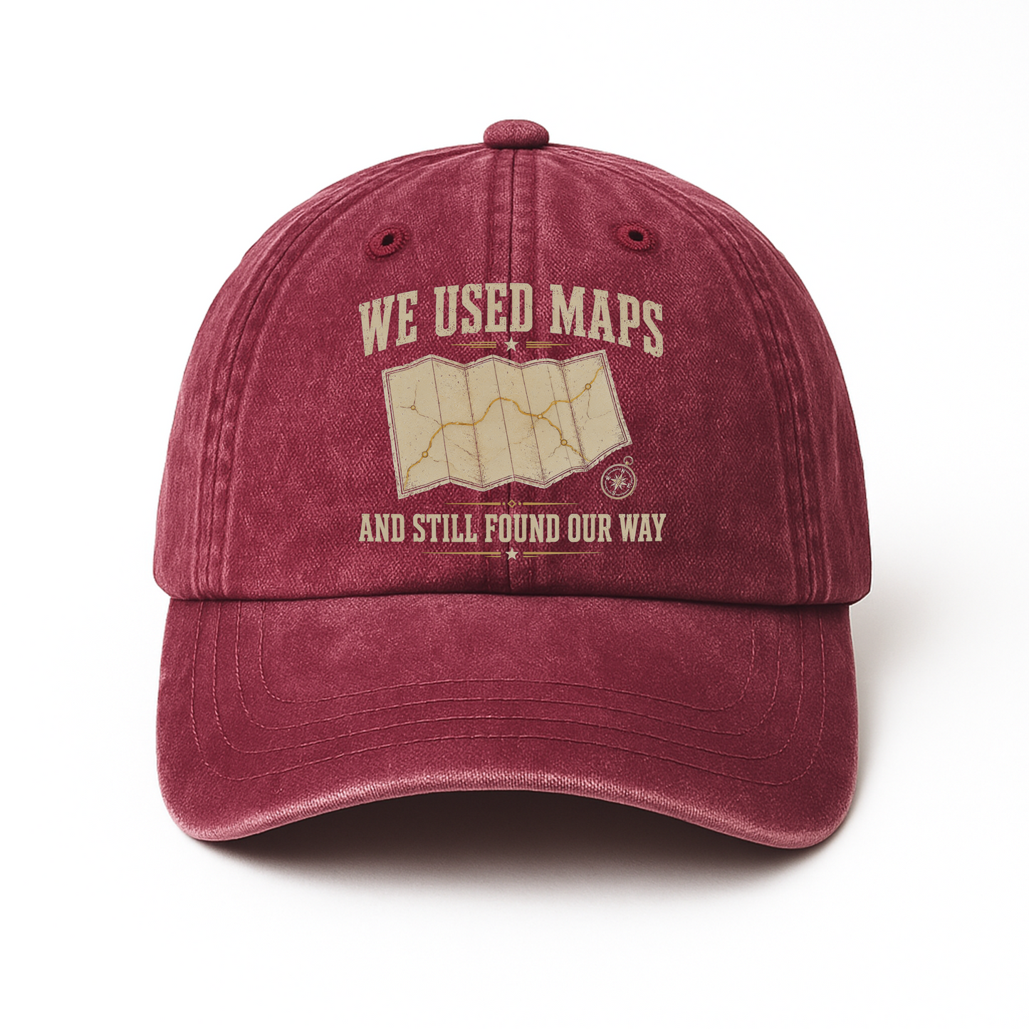 "We Used Maps and Still Found Our Way" Vintage Washed Cap