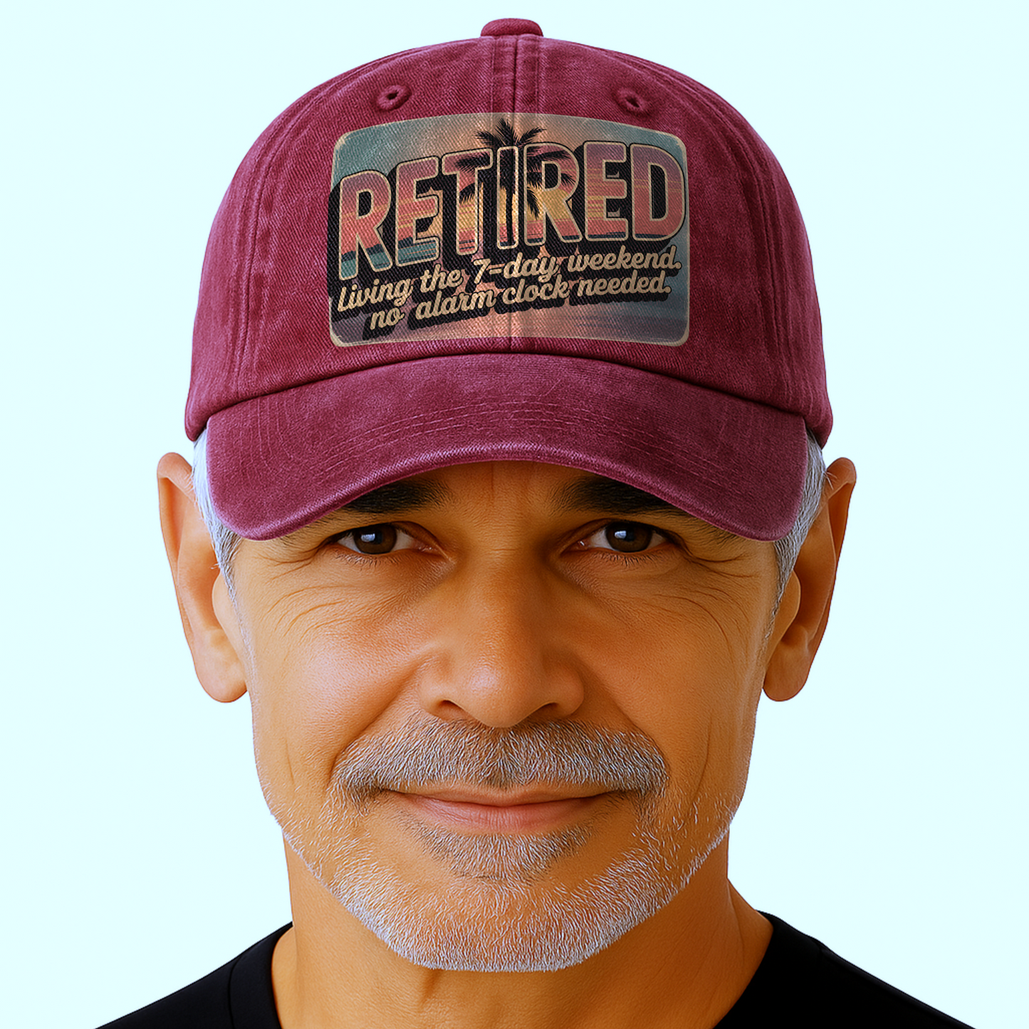 “Retired – Living The 7-day Weekend” Sunset Fadewave Chill Cap