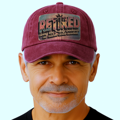 “Retired – Living The 7-day Weekend” Sunset Fadewave Chill Cap