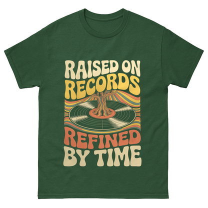 "Raised On Records. Refined By Time" Vintage T-Shirt