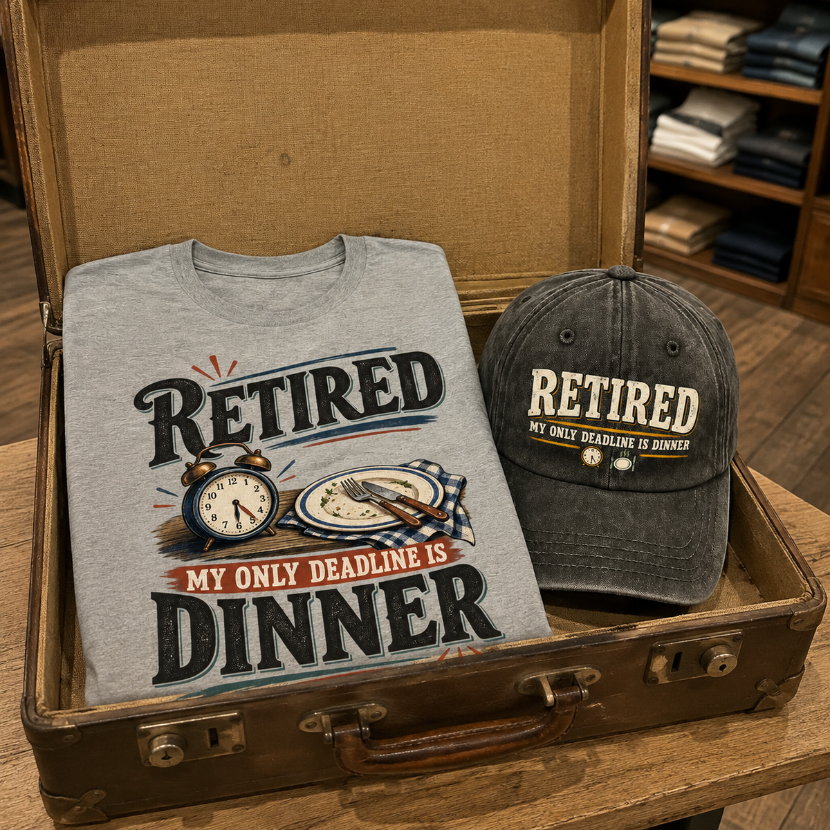 Matching set: My Only Deadline Is Dinner vintage washed cap and My Only Deadline Is Dinner vintage t-shirt