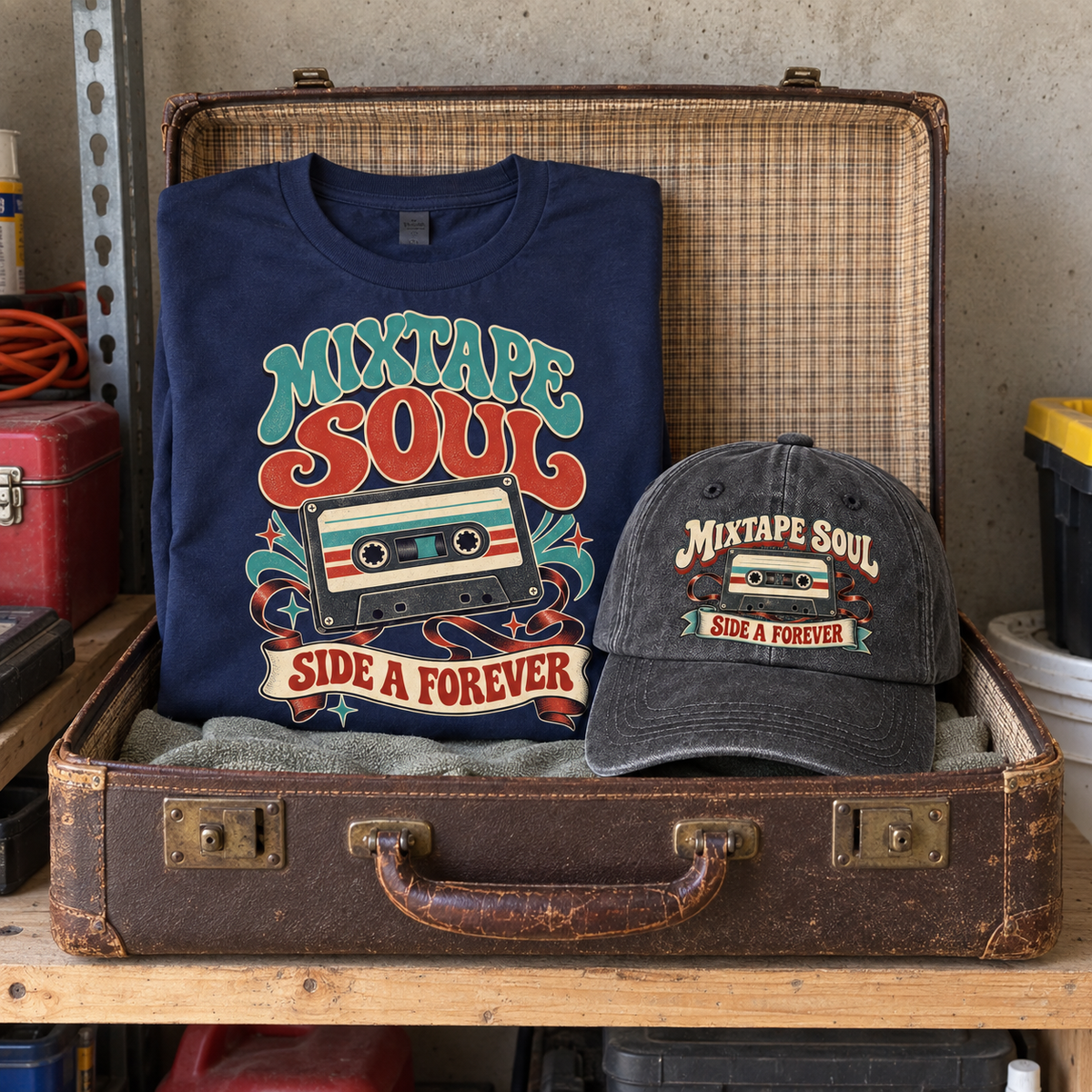 Matching set: Mixtape Soul Side A Forever vintage washed cap and Mixtape Soul Side A Forever vintage t-shirt