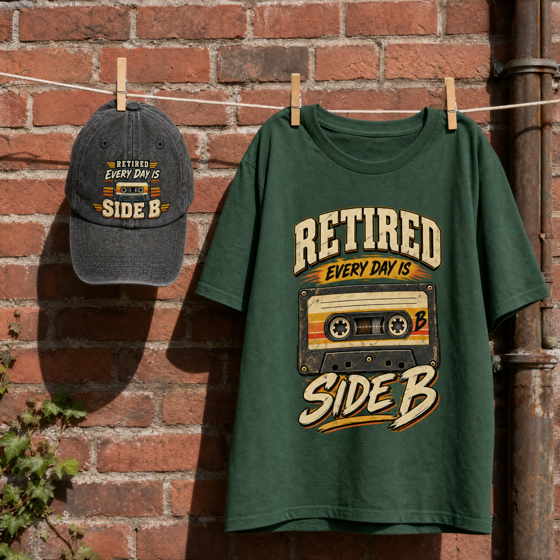 Matching set: 38 every day is side b ideogram 4x TRIM pad80 vintage washed cap and 38 every day is side b ideogram 4x vintage