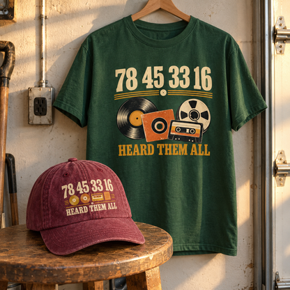 Matching set: 78 45 33 16 Heard Them All vintage washed cap and 78 45 33 16 Heard Them All vintage t-shirt