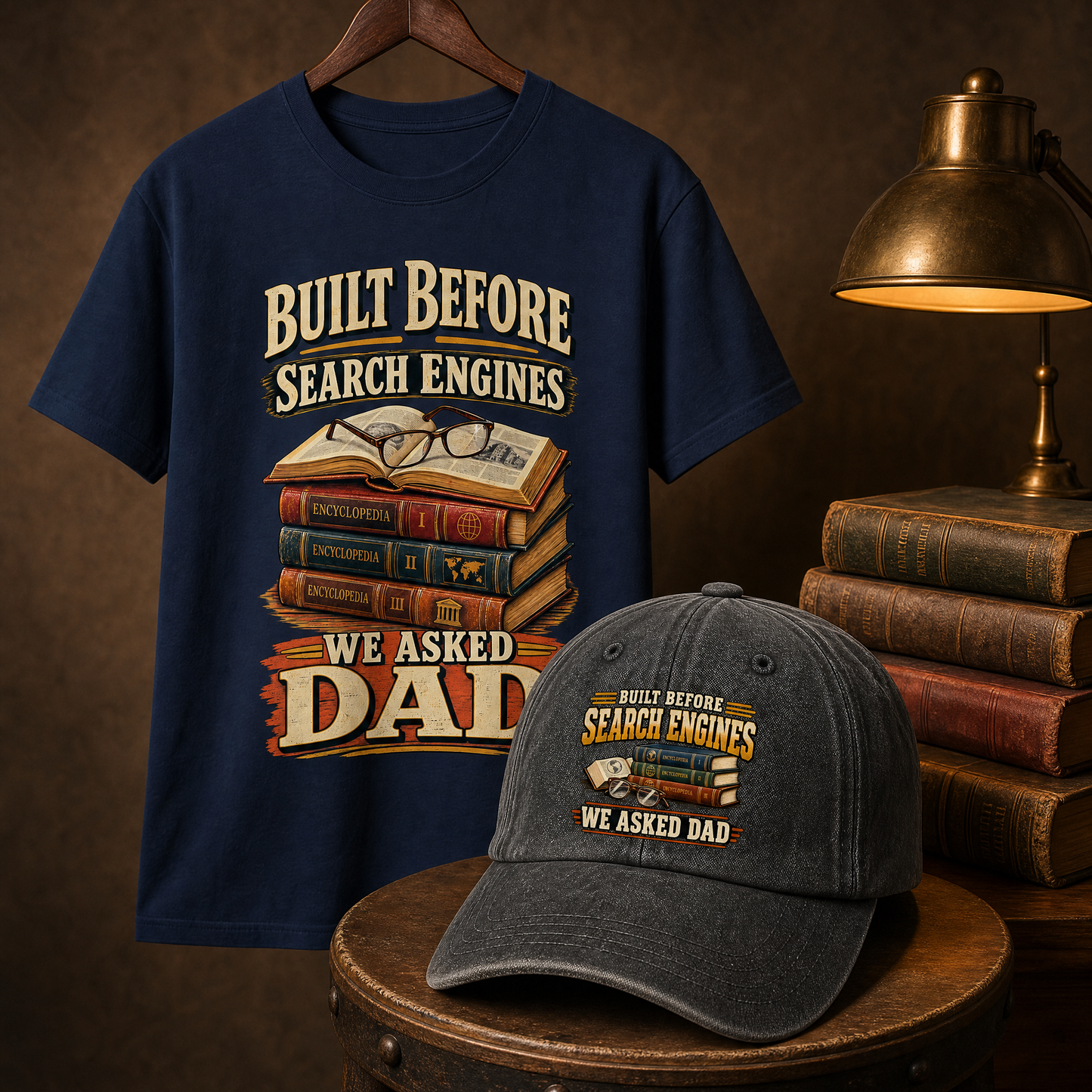 Matching set: Built Before Search Engines We Asked Dad vintage washed cap and Built Before Search Engines We Asked Dad vintag
