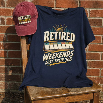 Matching set: Retired Weekends Lost Their Job vintage washed cap and Retired Weekends Lost Their Job vintage t-shirt