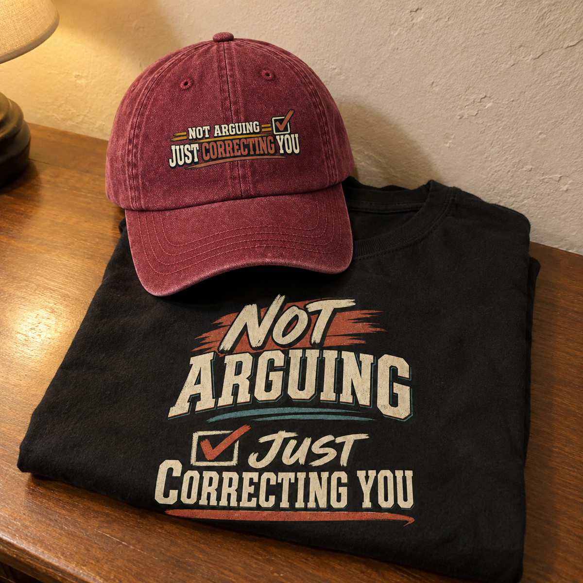 Matching set: Not Arguing. Just Correcting You vintage washed cap and Not Arguing. Just Correcting You vintage t-shirt