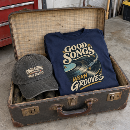 Matching set: Good Songs Worn Grooves vintage washed cap and Good Songs Worn Grooves vintage t-shirt
