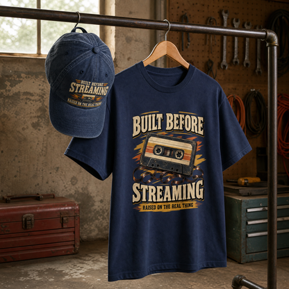 Matching set: Built Before Streaming Raised On The Real Thing vintage washed cap and Built Before Streaming Raised On The Rea
