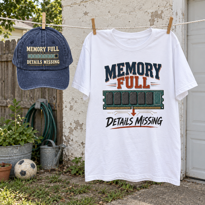 Matching set: Memory Full Details Missing vintage washed cap and Memory Full Details Missing vintage t-shirt