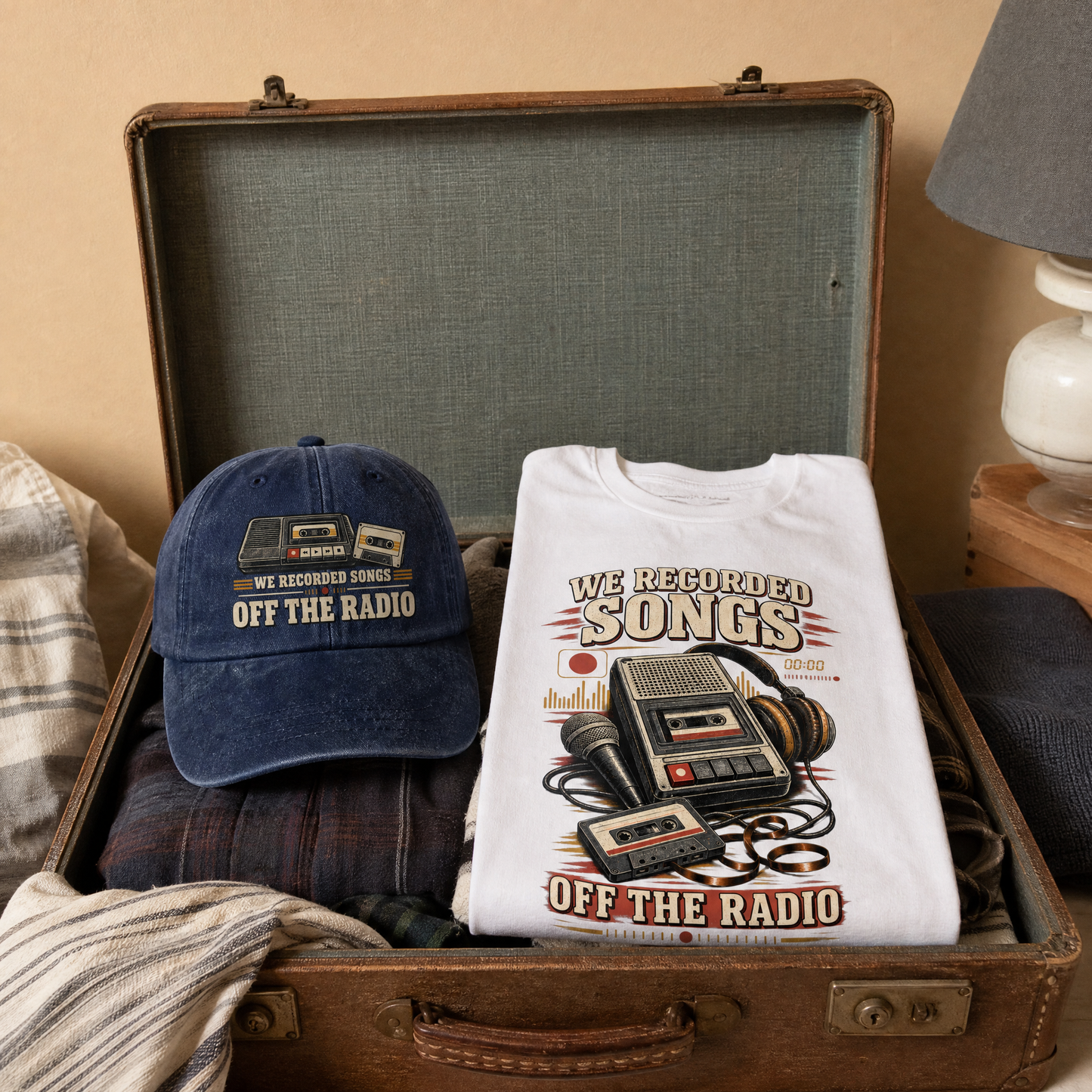 Matching set: We Recorded Songs Off The Radio vintage washed cap and We Recorded Songs Off The Radio vintage t-shirt