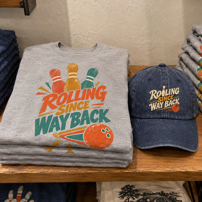 Matching set: Rolling Since Way Back vintage washed cap and Rolling Since Way Back vintage t-shirt