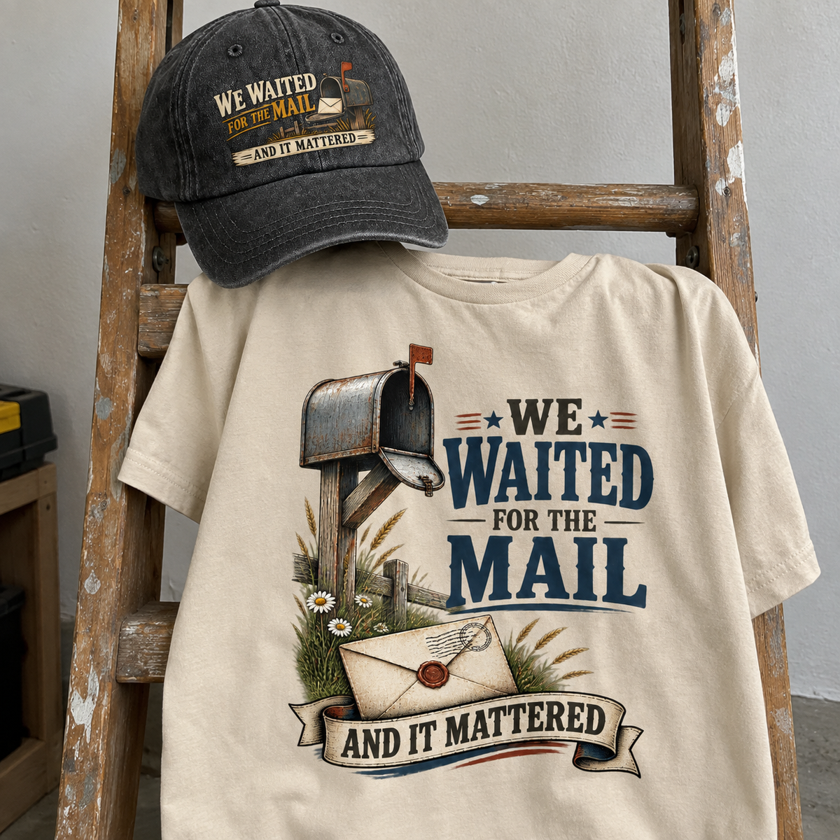 Matching set: We Waited For The Mail And It Mattered vintage washed cap and We Waited For The Mail And It Mattered vintage t-shirt