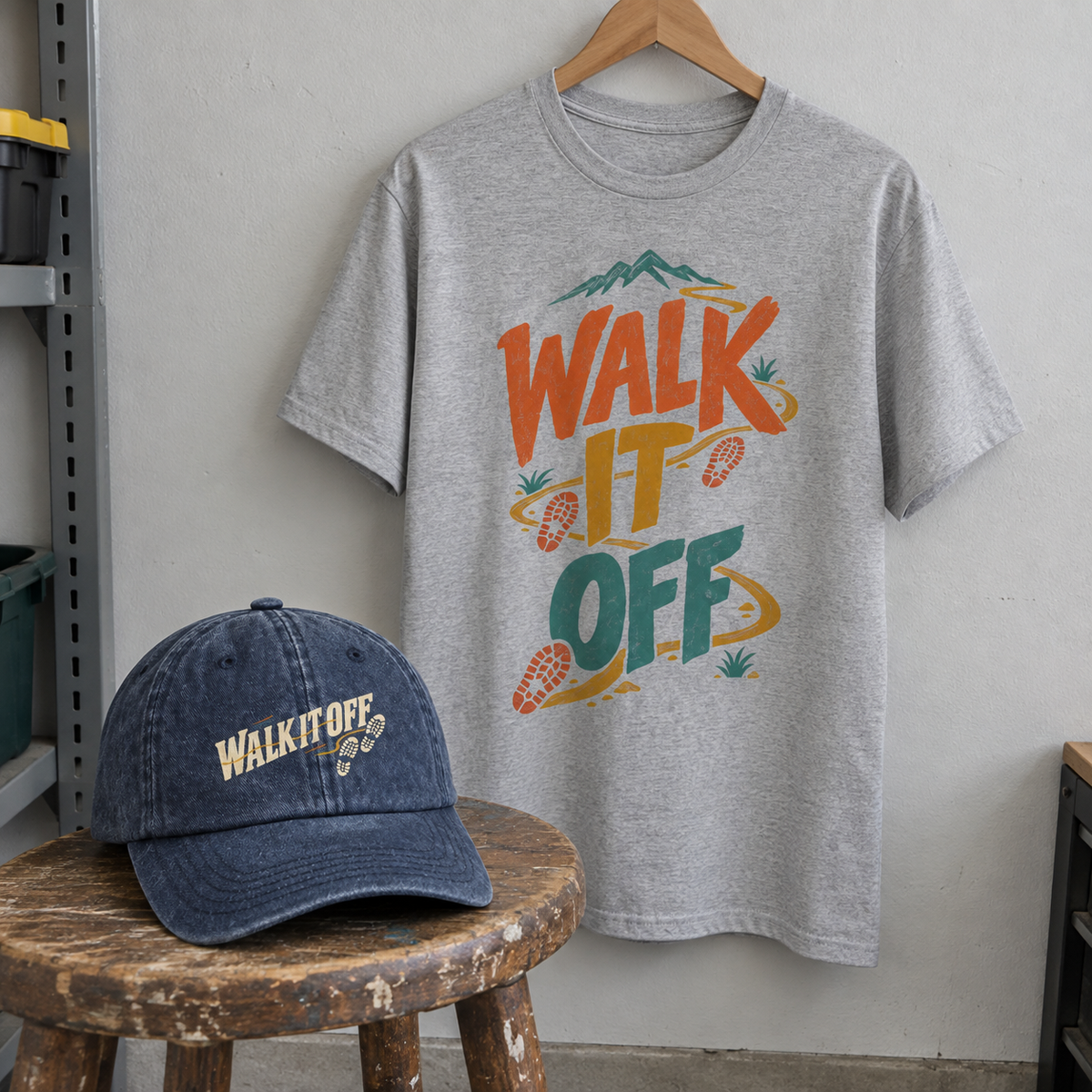Matching set: Walk It Off vintage washed cap and Walk It Off vintage t-shirt