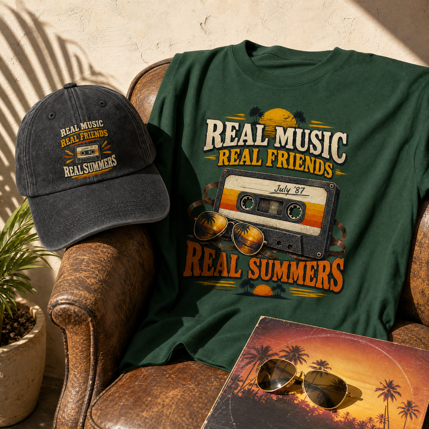 Matching set: Real Music Real Friends Real Summers vintage washed cap and Real Music Real Friends July ’87 Real Summers vinta