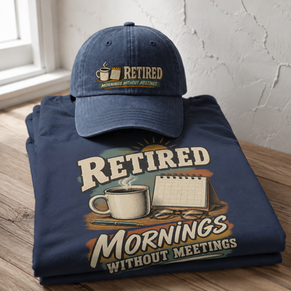 Matching set: Mornings Without Meetings vintage washed cap and Mornings Without Meetings vintage t-shirt