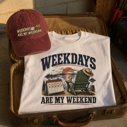 Matching set: Weekdays Are My Weekend vintage washed cap and Weekdays Are My Weekend vintage t-shirt