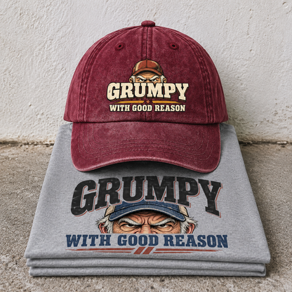 Matching set: Grumpy With Good Reason vintage washed cap and Grumpy With Good Reason vintage t-shirt