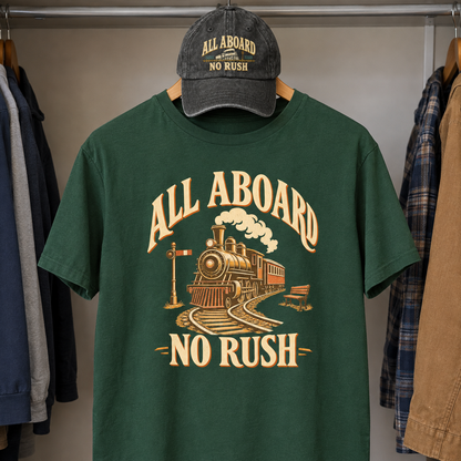 Matching set: All Aboard. No Rush vintage washed cap and All Aboard. No Rush vintage t-shirt
