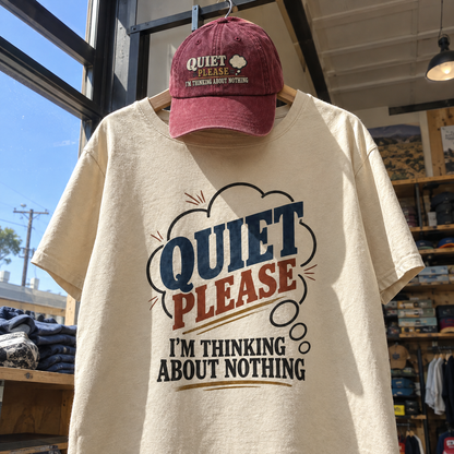 Matching set: Quiet Please. I'm Thinking About Nothing vintage washed cap and Quiet Please. I'm Thinking About Nothing vintag