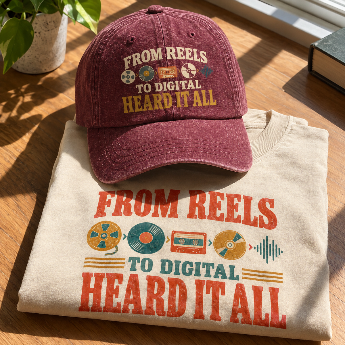 Matching set: From Reels To Digital Heard It All vintage washed cap and From Reels To Digital Heard It All vintage t-shirt