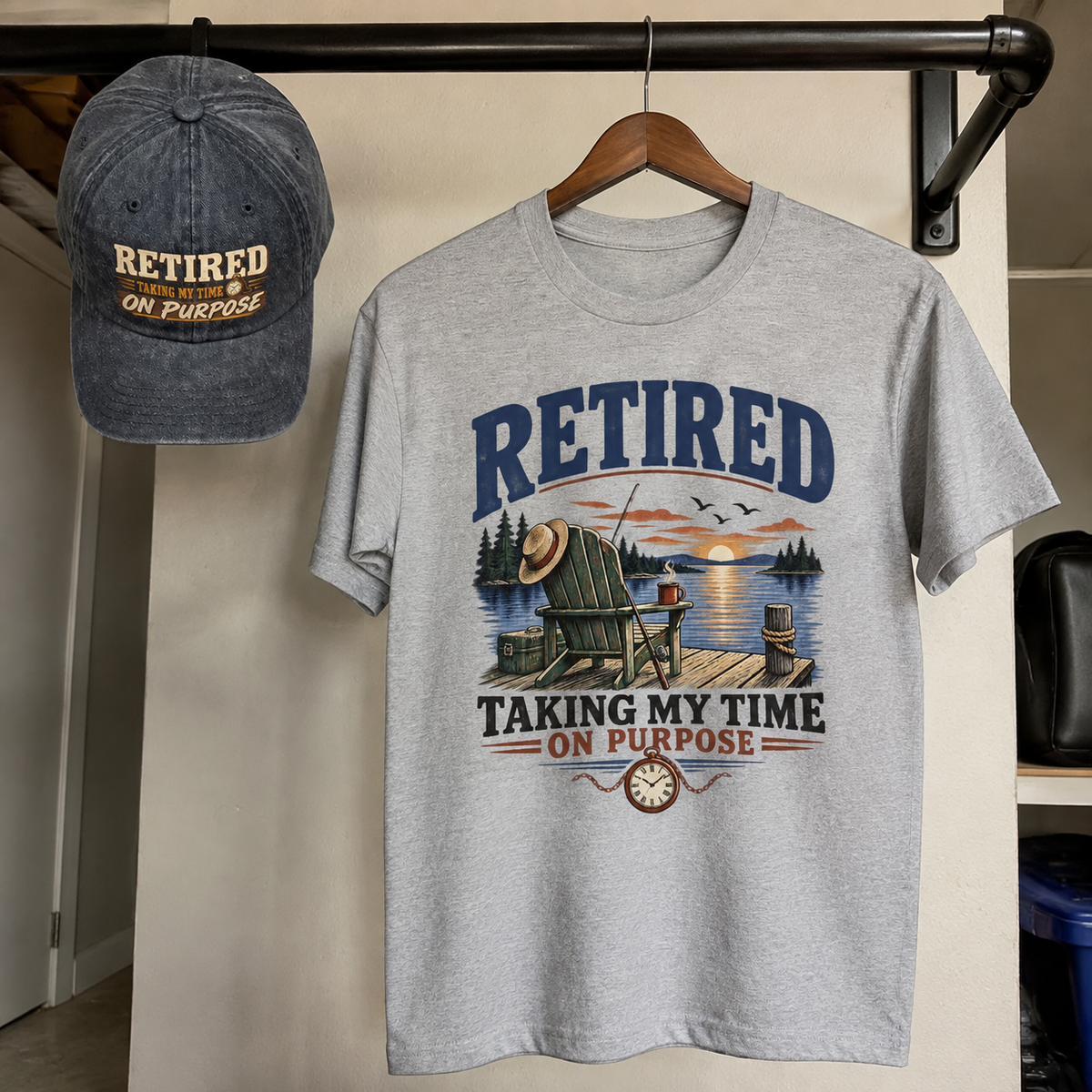 Matching set: Retired. Taking My Time On Purpose vintage washed cap and Retired Taking My Time On Purpose Taking My Time On P
